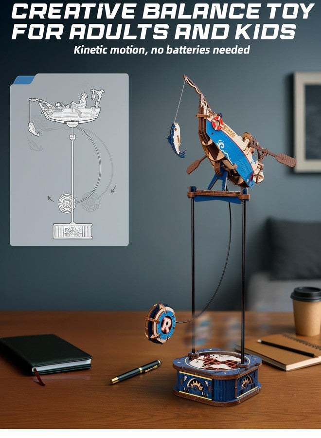 ROBOTIME 3D Wooden Puzzles for Adults, Ship Gravity Swing Model, Aircraft Model Kits for Age 14+,3D Puzzle Model Building Kit, Birthday/Christmas/Creative Gifts for Adults&Teens - Image 4